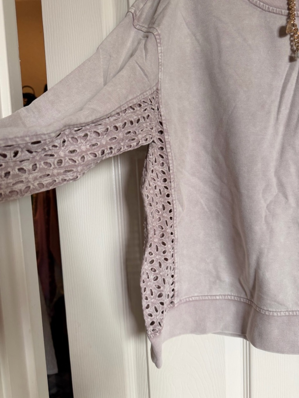 Neutral Sweatshirt w/ Lace Side Detail | Cozy Chic 👡